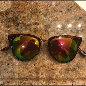 Tortoise and gold trim sunglasses
